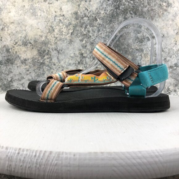 Teva Women's Size 9 Original Universal Cactus Brown Blue Yellow Sandals FAIR - Picture 6 of 13